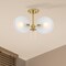 Designers Fountain Sky Fall 20.75in. 3-Light Brushed Gold Contemporary Semi Flush Mount with Etched Fluted Glass Shade D311C-SF-BG - alternate 2
